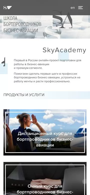 Мобильная версия skyacademy.ru